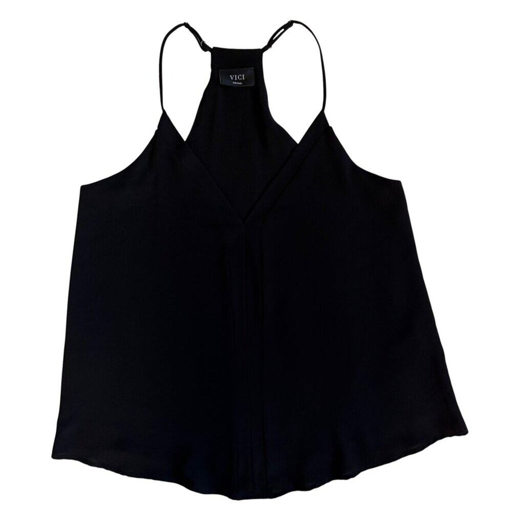 Vici Spaghetti Strap Racerback Tank Top (Black) - Size Small